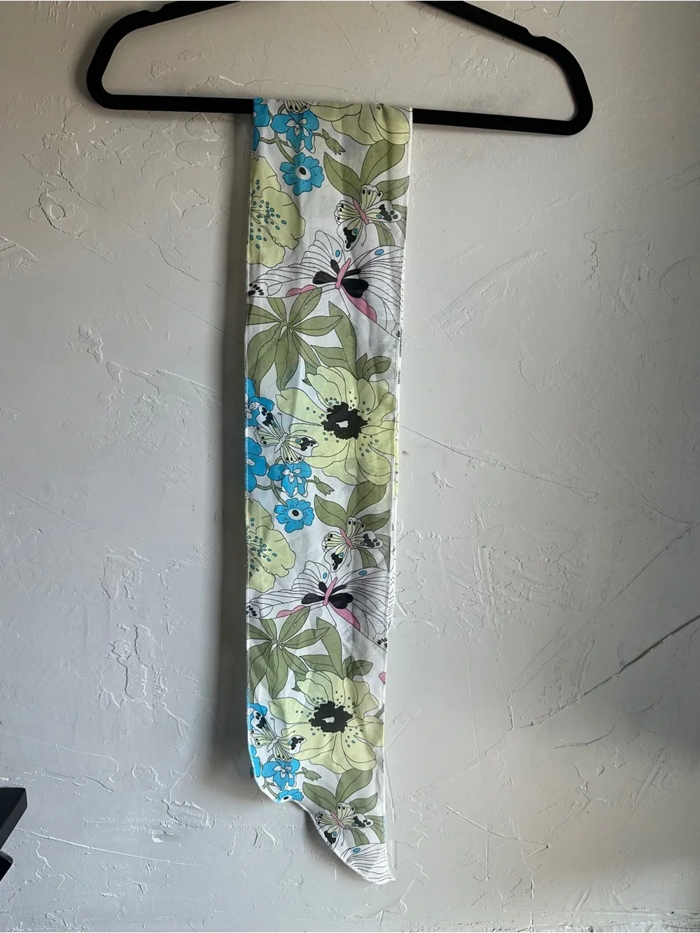Floral Butterfly Oblong Scarf Cottagecore Botanical Garden Spring Retro Sheer